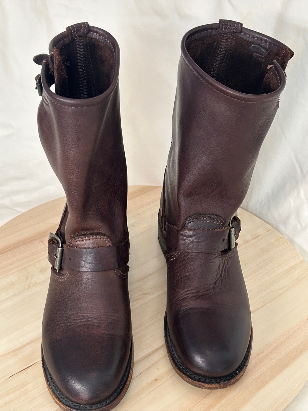 Vintage Shoe Company Women's Veronica Brown Leather Engineer Boot US 7M - Picture 3 of 9